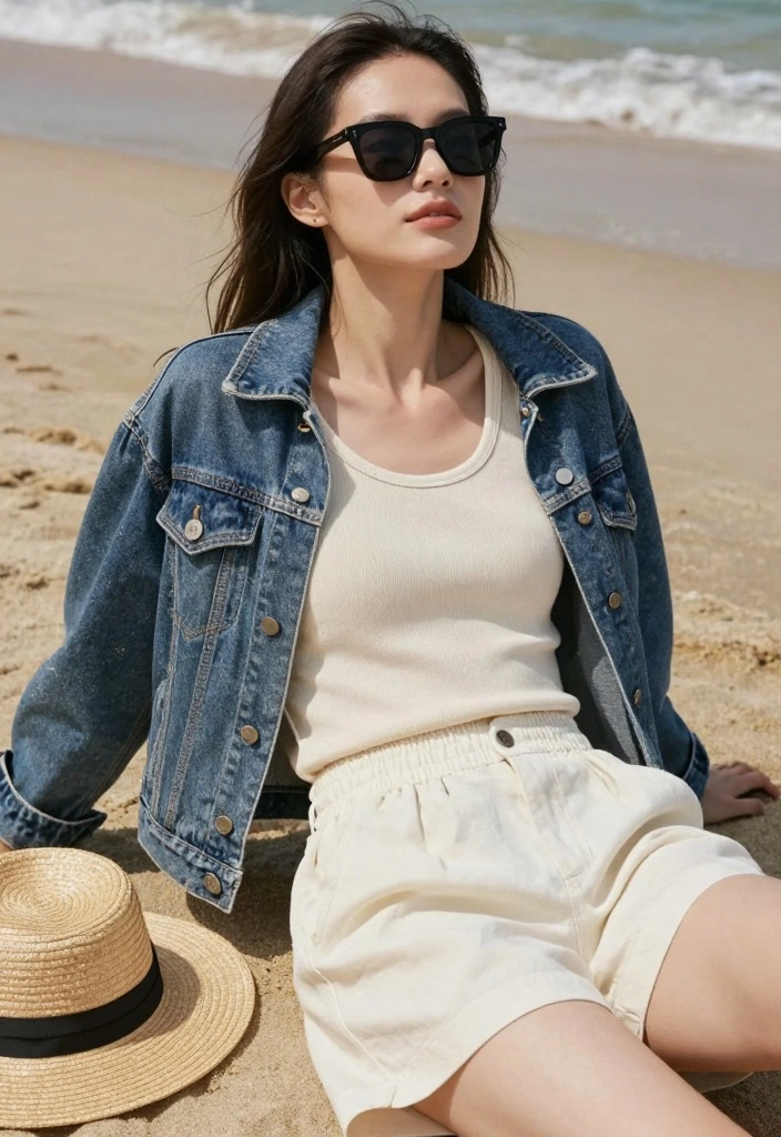 15 Jean Jacket Outfit Ideas For Easy Everyday Outfits - 11. Summer Ready in Casual Chic 1