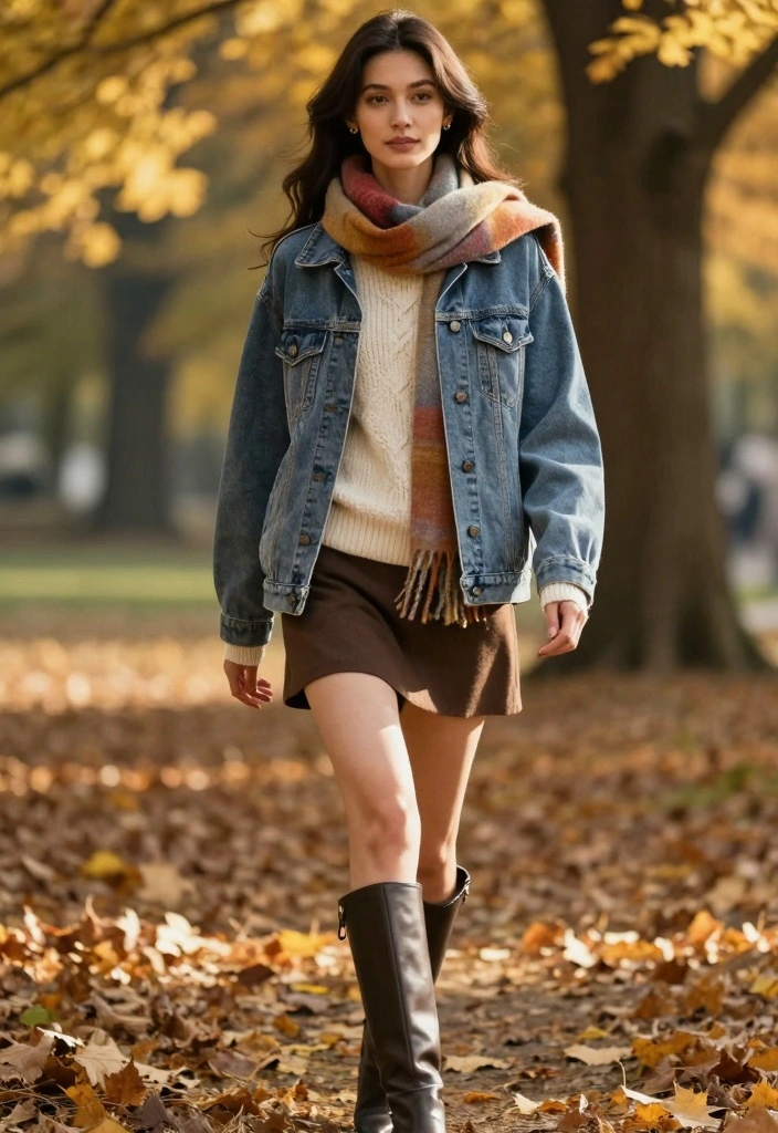 15 Jean Jacket Outfit Ideas For Easy Everyday Outfits - 2. Chic Layered Look for Fall 1