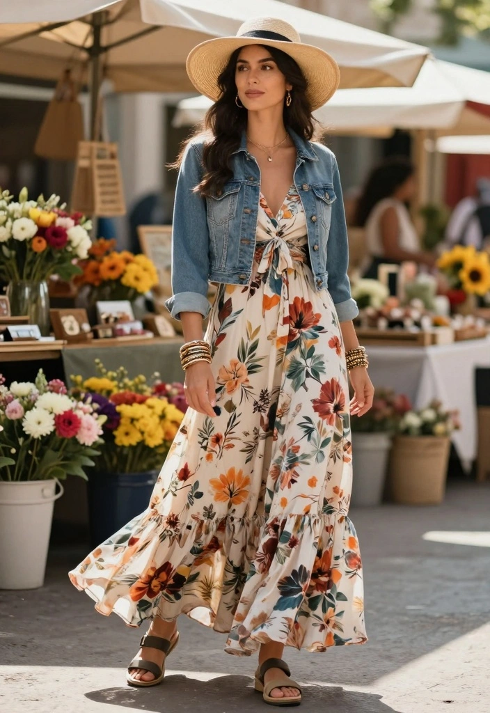 15 Jean Jacket Outfit Ideas For Easy Everyday Outfits - 4. Going Bold with Prints 1