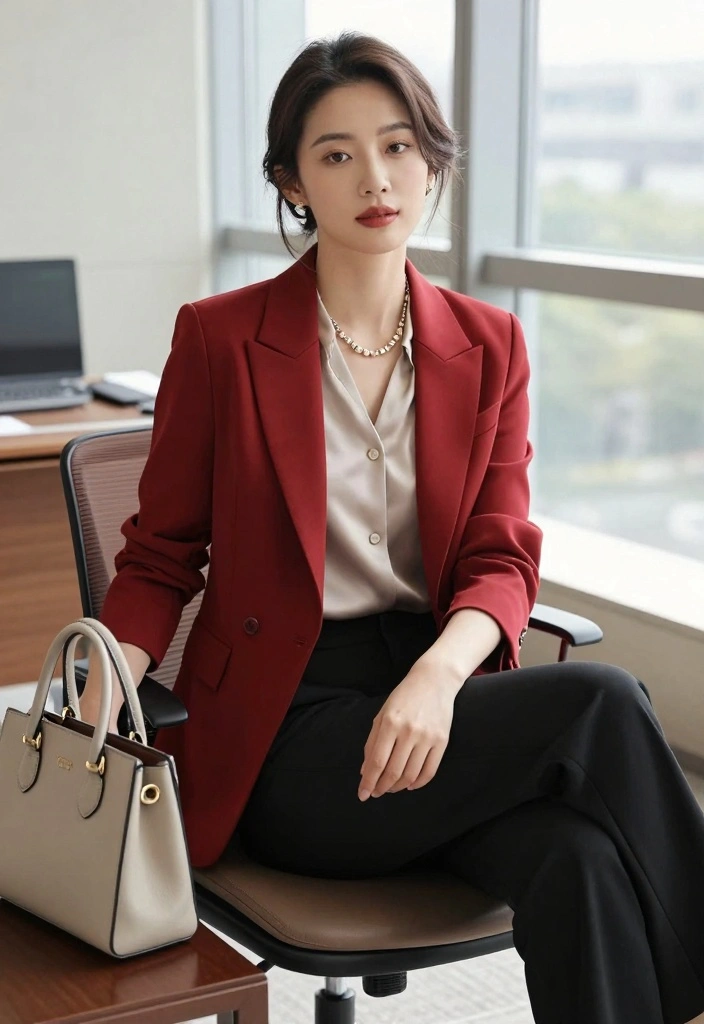 15 Red Jacket Outfit Ideas That Instantly Stand Out - 2. Office Ready Elegance 1