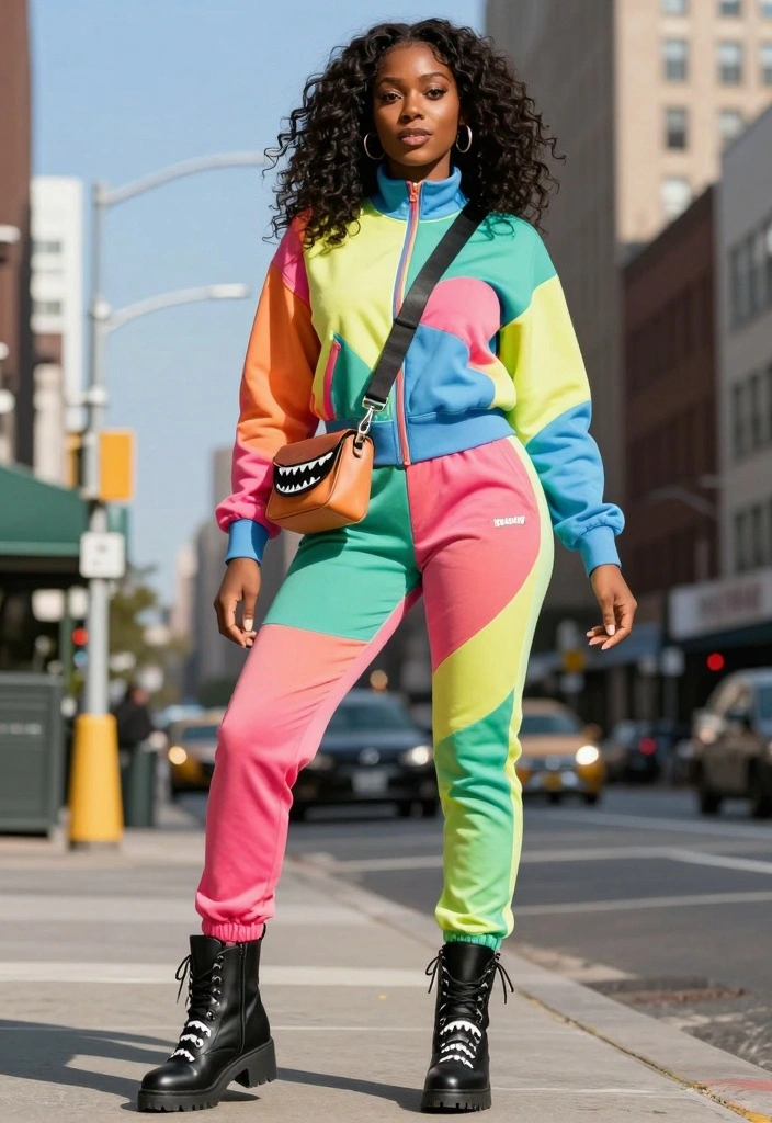 15 Shark Boots Outfit Ideas For Black Women With Edge - 6. Sporty Ensemble with Shark Boots 1