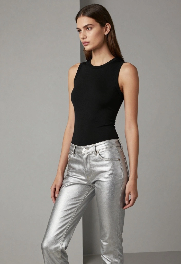 15 Silver Jeans Outfit Ideas That Make A Statement - 14. Monochrome Magic with Black or White 1