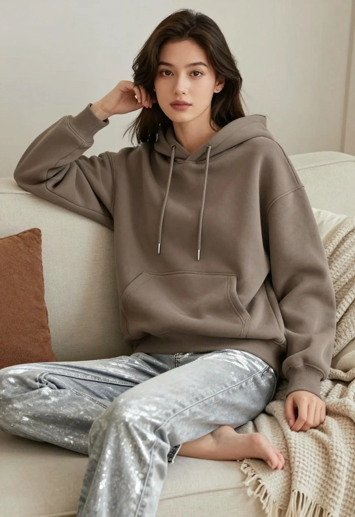 15 Silver Jeans Outfit Ideas That Make A Statement - 15. Comfort First with a Hoodie 1