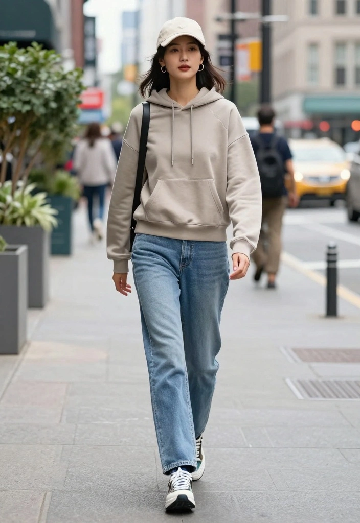 15 Straight Leg Jeans Outfit Ideas With Clean Silhouette - 5. Sporty Casual 1