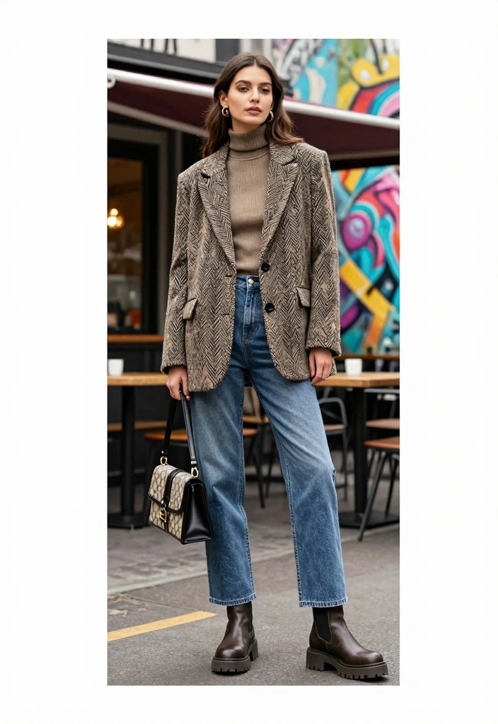 15 Straight Leg Jeans Outfit Ideas With Clean Silhouette - 7. Street Style Chic 1