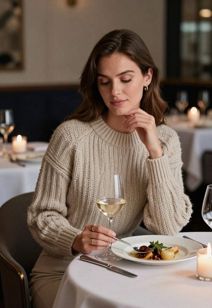 15 Sweater Over Dress Outfit Ideas For Cozy Layered Looks - 13. Neutral Tones with Statement Sweater 1