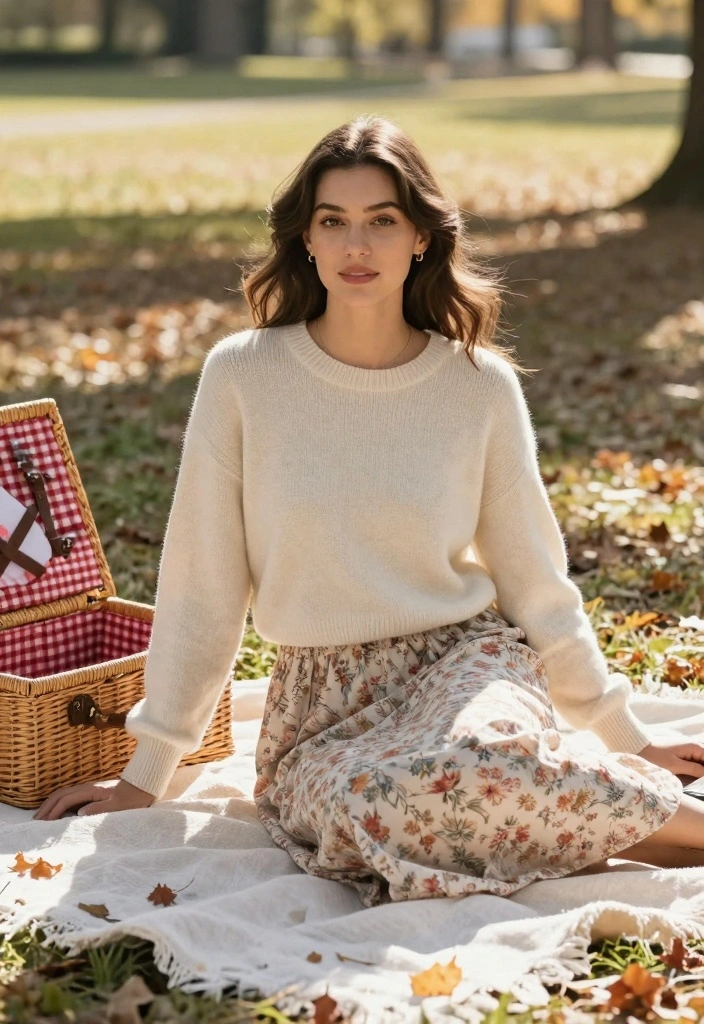 15 Sweater Over Dress Outfit Ideas For Cozy Layered Looks - 5. Lightweight Sweater Over a Tea Dress 1