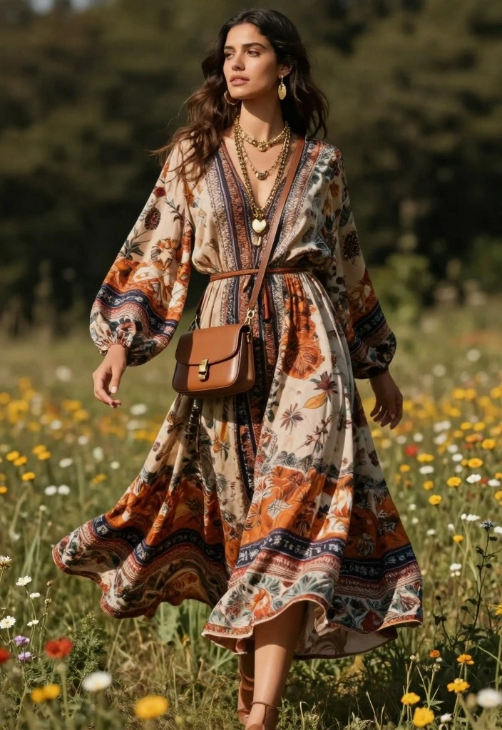 16 Autumn Dress Outfit Ideas That Look Effortlessly Stylish - 8. The Bohemian Dress 1