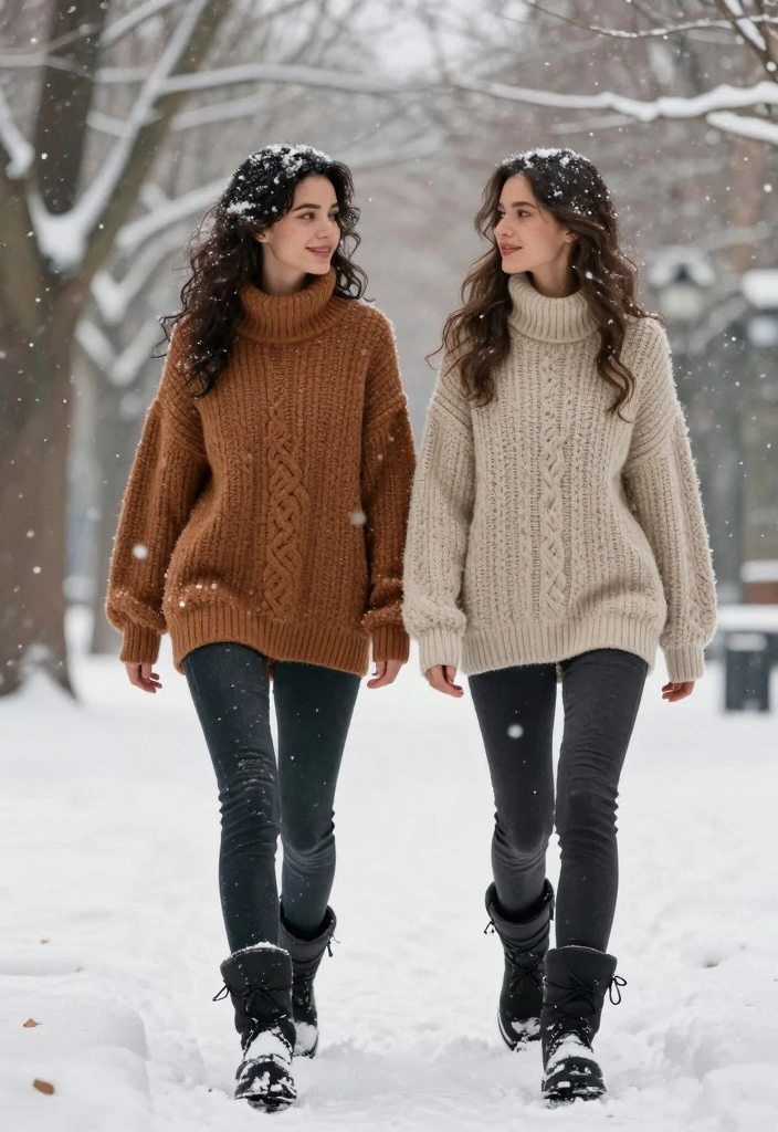 16 Black Boots Outfit Ideas That Go With Everything - 6. Cozy Knitwear and Black Boots for Winters 1