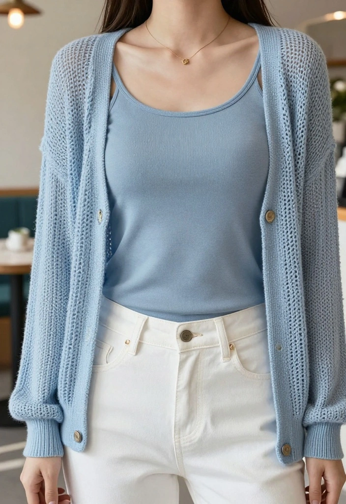 16 Blue Aesthetic Outfit Ideas With Calm Cool Tones - 13. Cool-toned Layered Outfits 1