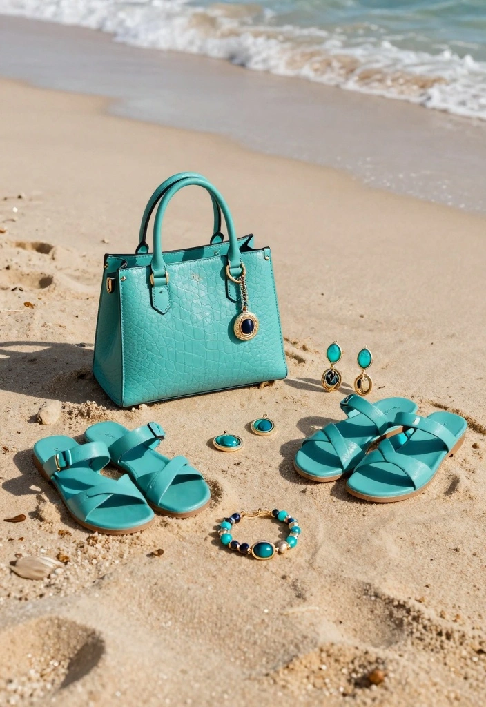 16 Blue Aesthetic Outfit Ideas With Calm Cool Tones - 14. Vibrant Turquoise Accessories 1