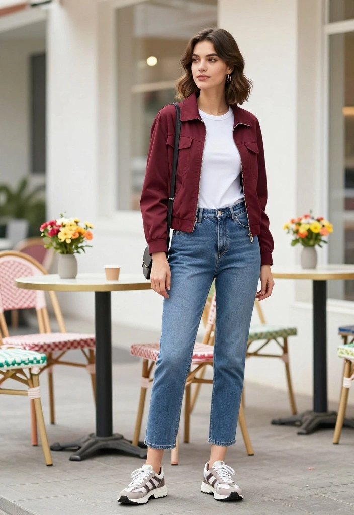 16 Burgundy Jacket Outfit Ideas That Look Rich And Stylish - 1. Casual Weekend Vibes 1