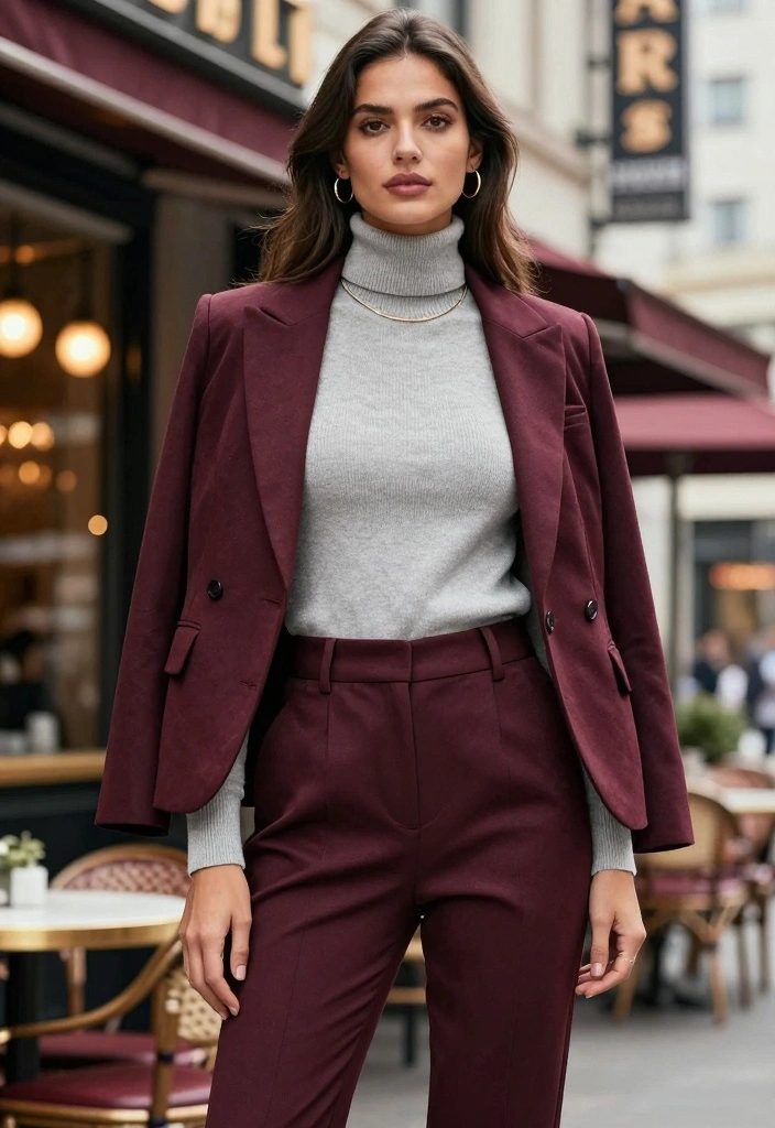 16 Burgundy Jacket Outfit Ideas That Look Rich And Stylish - 10. Urban Chic Ensemble 1