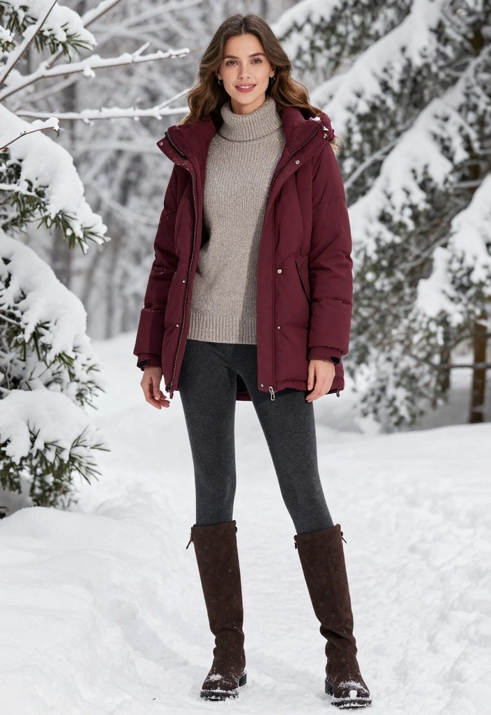16 Burgundy Jacket Outfit Ideas That Look Rich And Stylish - 14. Layering for Cold Weather 1