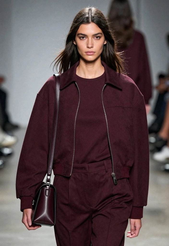 16 Burgundy Jacket Outfit Ideas That Look Rich And Stylish - 16. Timeless Monochrome 1