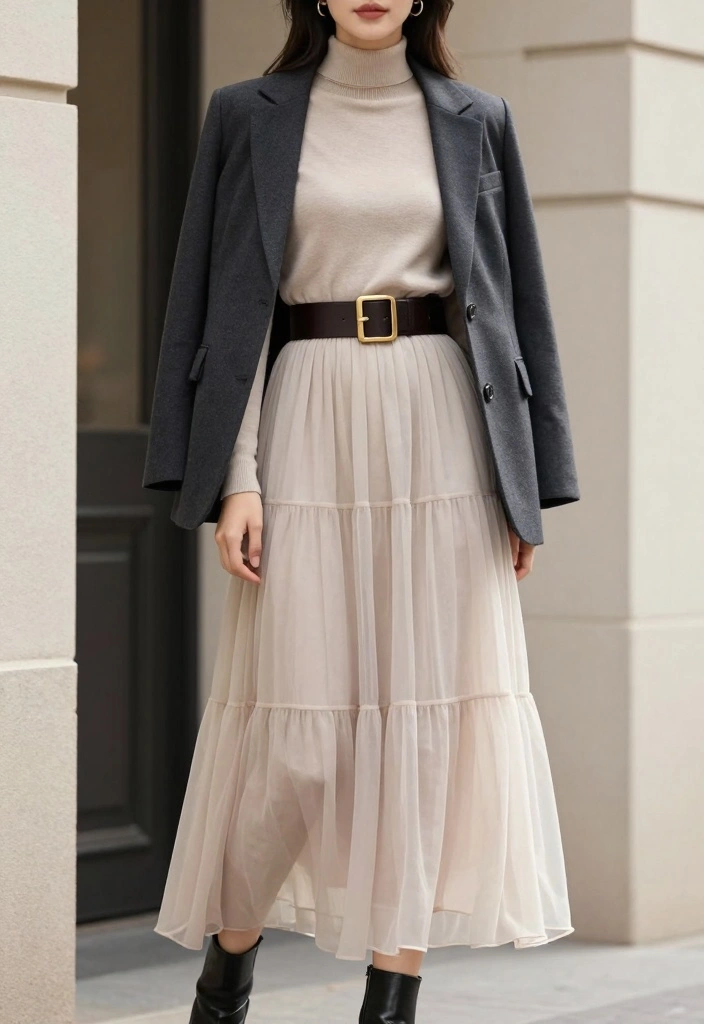 16 Dress And Blazer Outfit Ideas That Instantly Look Polished - 12. Layered Maxi Dress with a Classic Blazer 1