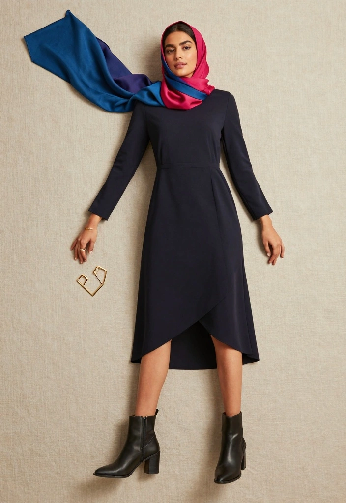 16 Hijab Friendly Dress Outfit Ideas That Stay Modest And Chic - 12. Asymmetrical Hemlines 1