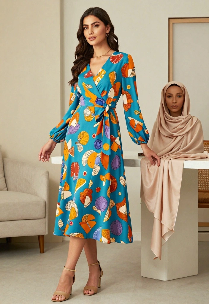 16 Hijab Friendly Dress Outfit Ideas That Stay Modest And Chic - 13. Wrap and Flow 1