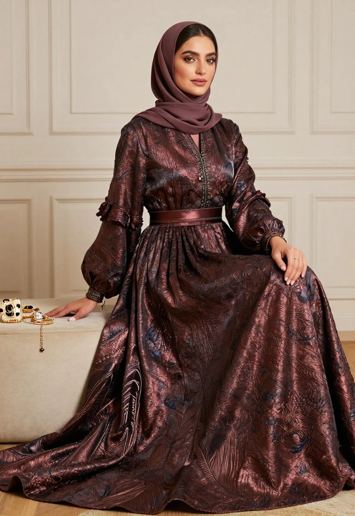 16 Hijab Friendly Dress Outfit Ideas That Stay Modest And Chic - 16. Textured Fabrics 1
