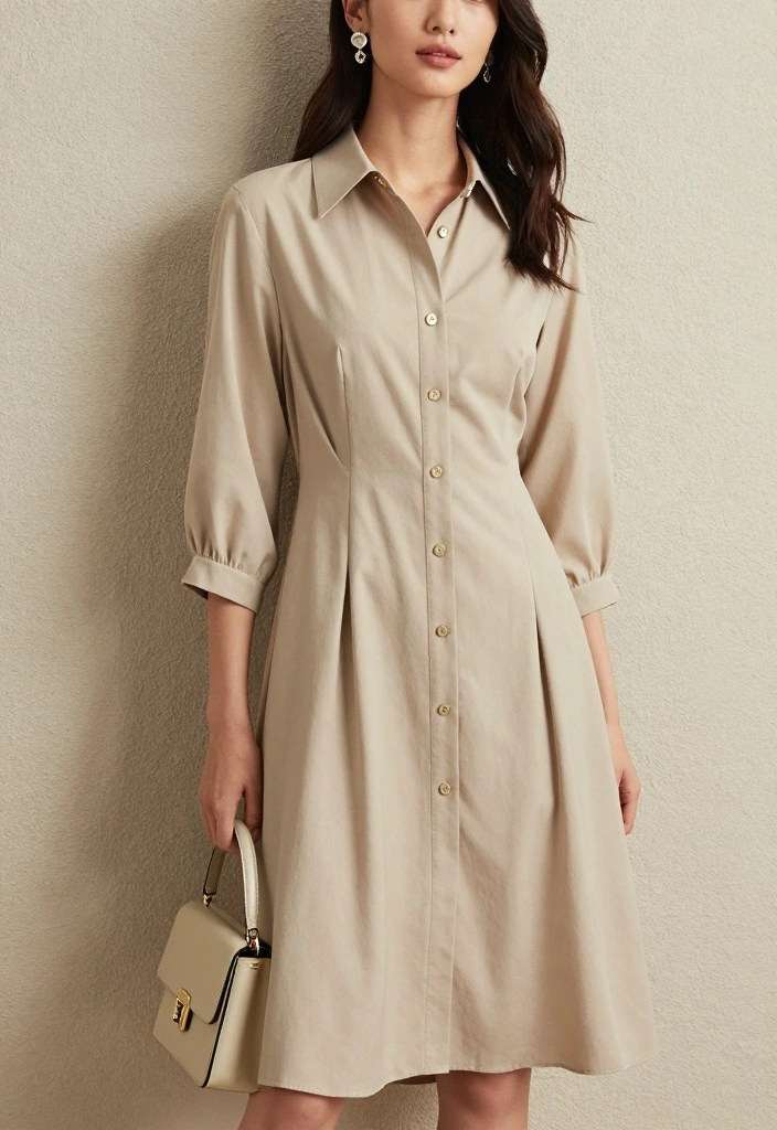 16 Hijab Friendly Dress Outfit Ideas That Stay Modest And Chic - 7. Chic Button-Down Dress 1