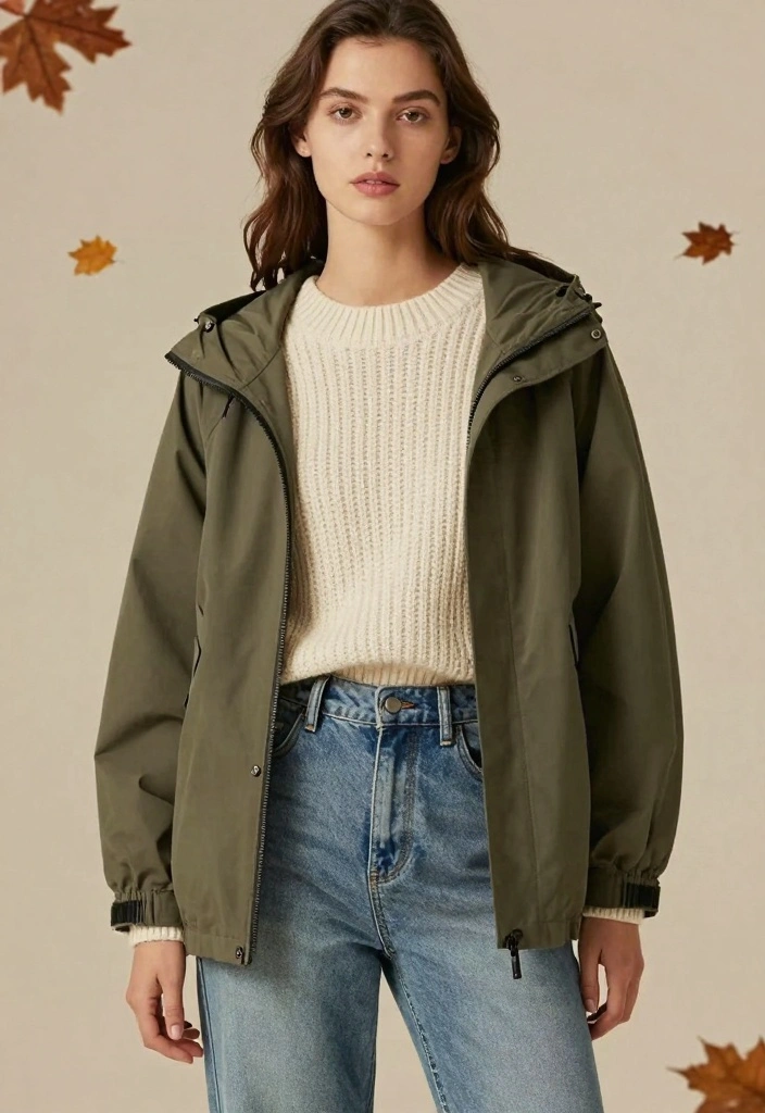 16 Olive Green Jacket Outfit Ideas With Neutral Charm - 9. Cozy Knit and Olive 1