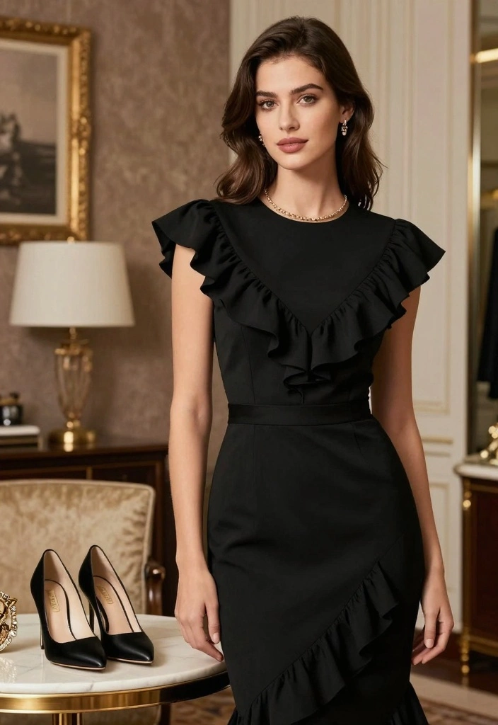 16 Ruffle Dress Outfit Ideas With Soft Feminine Movement - 16. Classic and Timeless 1