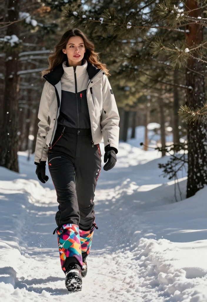 16 Ski Aesthetic Outfit Ideas For Winter Getaways - 8. Trendy Gaiters 1