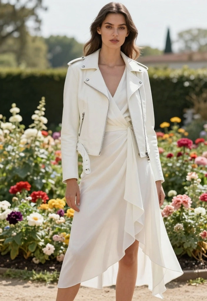 16 White Leather Jacket Outfit Ideas For Bold Clean Looks - 16. Versatile Wraps 1