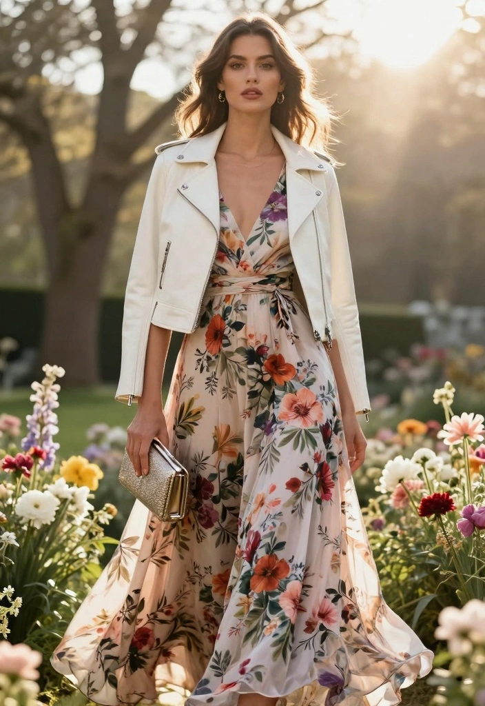 16 White Leather Jacket Outfit Ideas For Bold Clean Looks - 4. Dress It Up 1