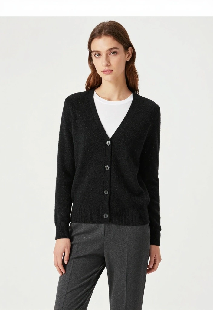 16 Winter Cardigan Outfit Ideas Perfect For Layering - 12. Cardigan with a Basic Tee and Trousers 1