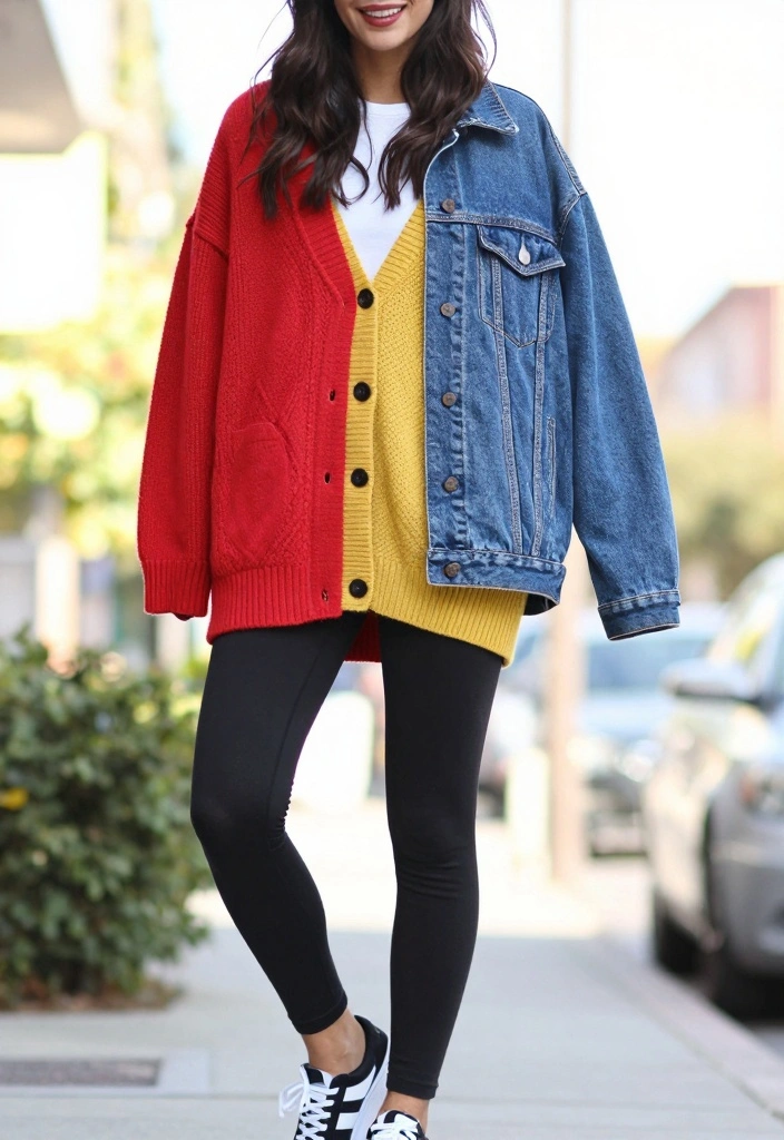 16 Winter Cardigan Outfit Ideas Perfect For Layering - 3. Cardigan with a Denim Jacket 1