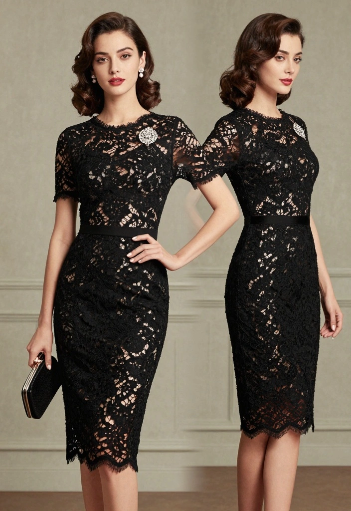 17 Black Lace Dress Outfit Ideas That Feel Elegant And Bold - 1. Timeless Vintage Charm 1