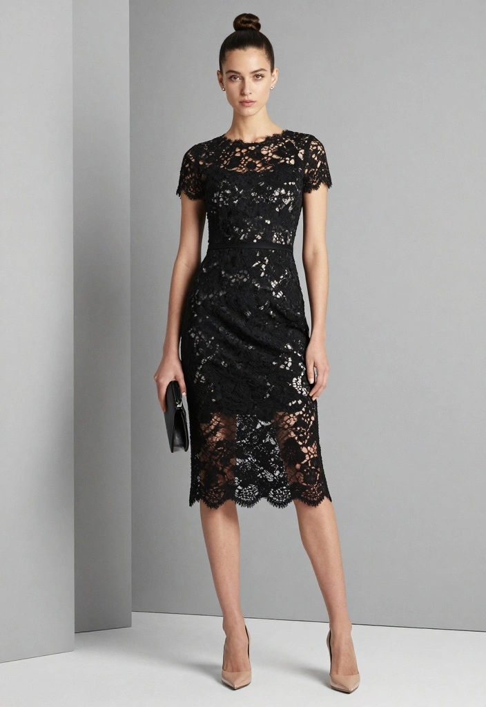 17 Black Lace Dress Outfit Ideas That Feel Elegant And Bold - 7. Minimalist Elegance 1