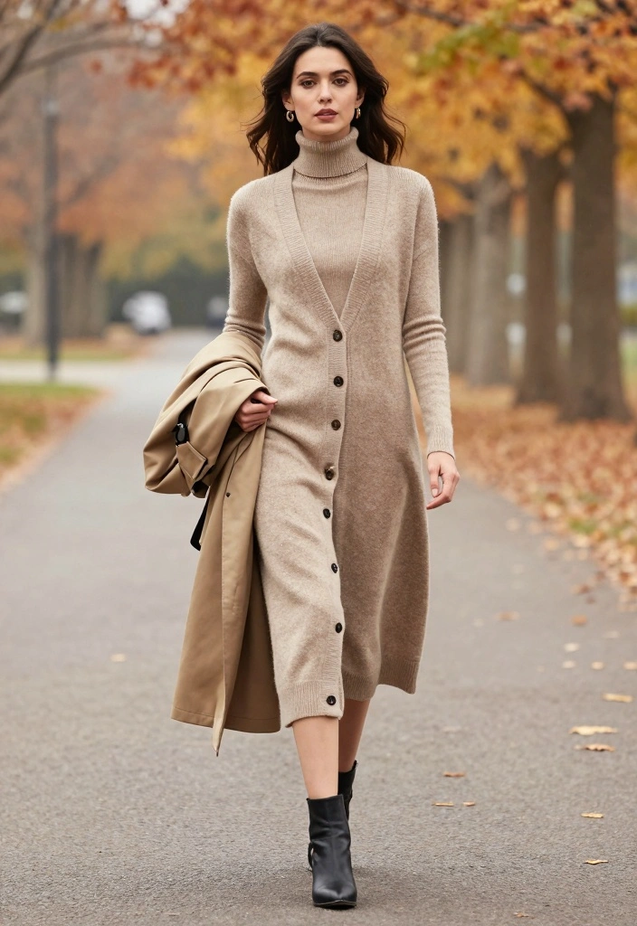 17 Dark Academia Aesthetic Outfit Ideas With Moody Elegance - 15. Autumn Layers: Cardigans and Coats 1