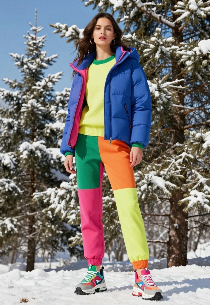 17 Down Jacket Outfit Ideas That Keep You Warm And Fashionable - 13. Color Block with Your Down Jacket 1