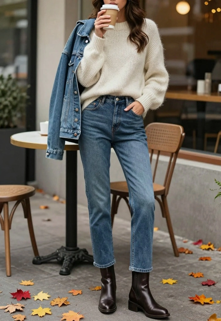 17 Leather Boots Outfit Ideas With Strong Confidence - 1. Effortless Denim Duo 1