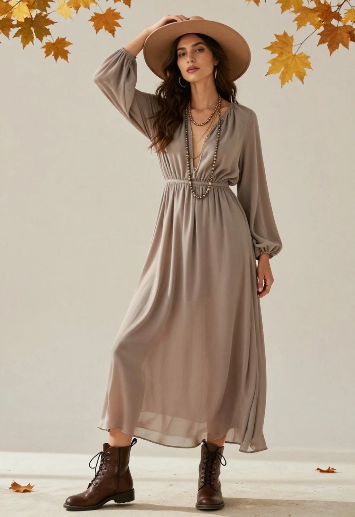 17 Leather Boots Outfit Ideas With Strong Confidence - 2. The Boho Vibe 1