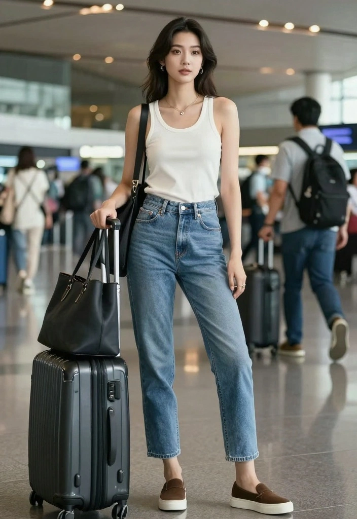17 Levi's Jeans Outfit Ideas That Never Go Out Of Style - 13. Travel-Friendly Look with Levi's 1