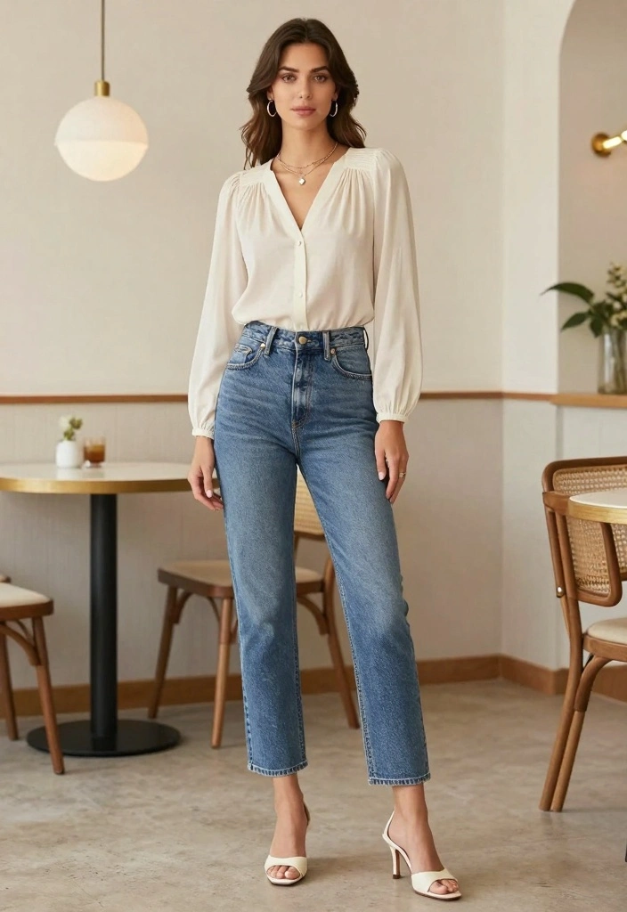 17 Levi's Jeans Outfit Ideas That Never Go Out Of Style - 6. Elegant Top with Levi's 1