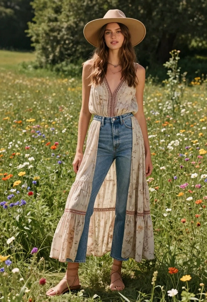 17 Levi's Jeans Outfit Ideas That Never Go Out Of Style - 9. Flowy Maxi Dress Over Levi's 1