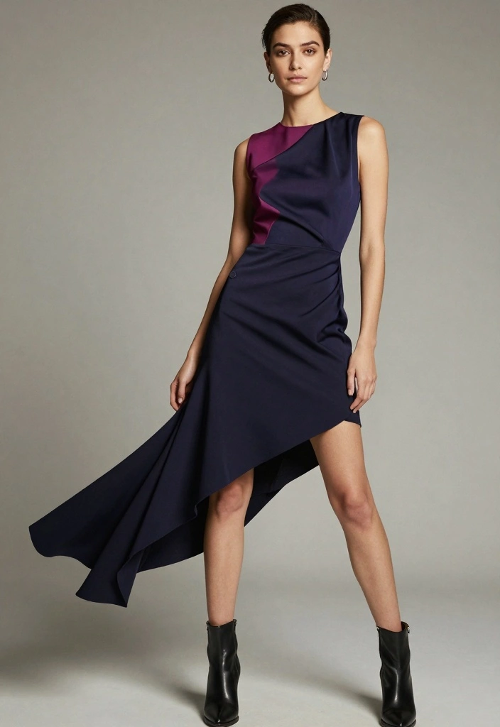 17 Modern Royalty Dress To Impress Outfit Ideas With Luxe Vibes - 11. Asymmetrical Dress with Ankle Boots 1