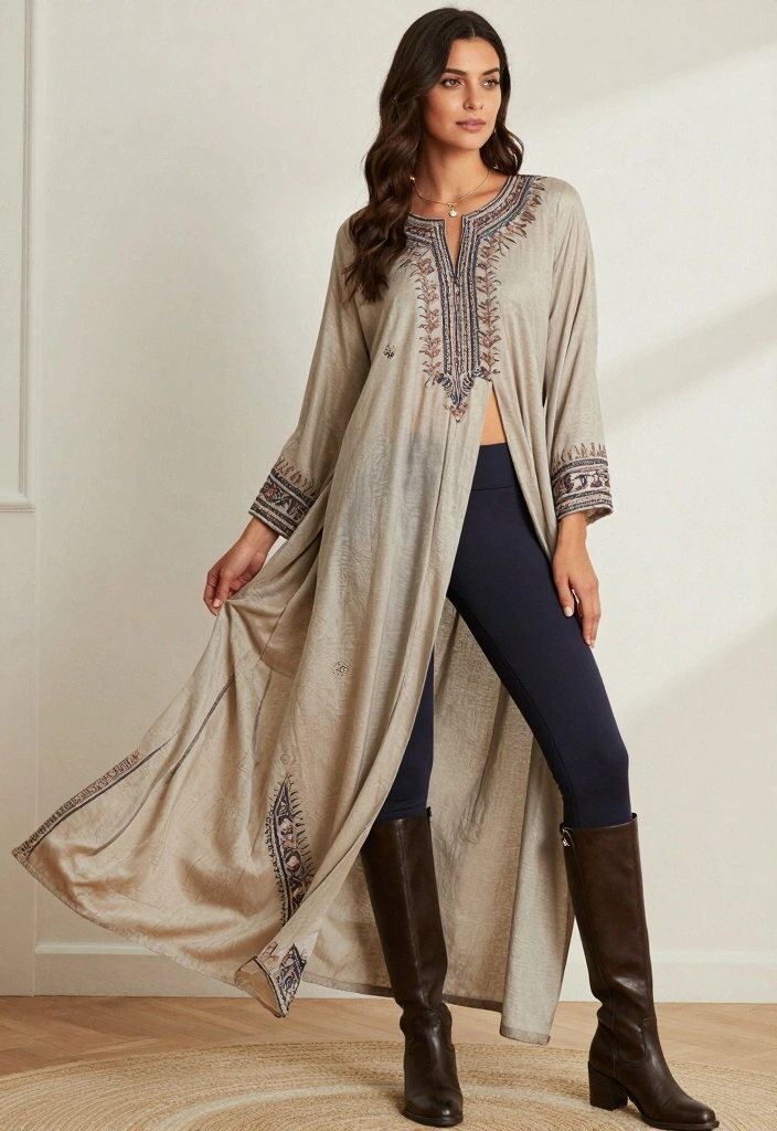 17 Modern Royalty Dress To Impress Outfit Ideas With Luxe Vibes - 14. Layered Tunic with Leggings 1