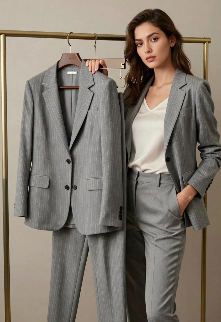 17 Modern Royalty Dress To Impress Outfit Ideas With Luxe Vibes - 17. Striped Blazer with Fitted Pants 1