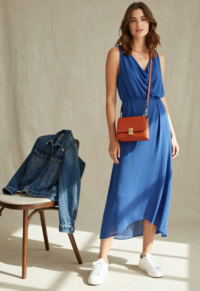 17 Modern Royalty Dress To Impress Outfit Ideas With Luxe Vibes - 2. Draped Maxi Dress with Sneakers 1