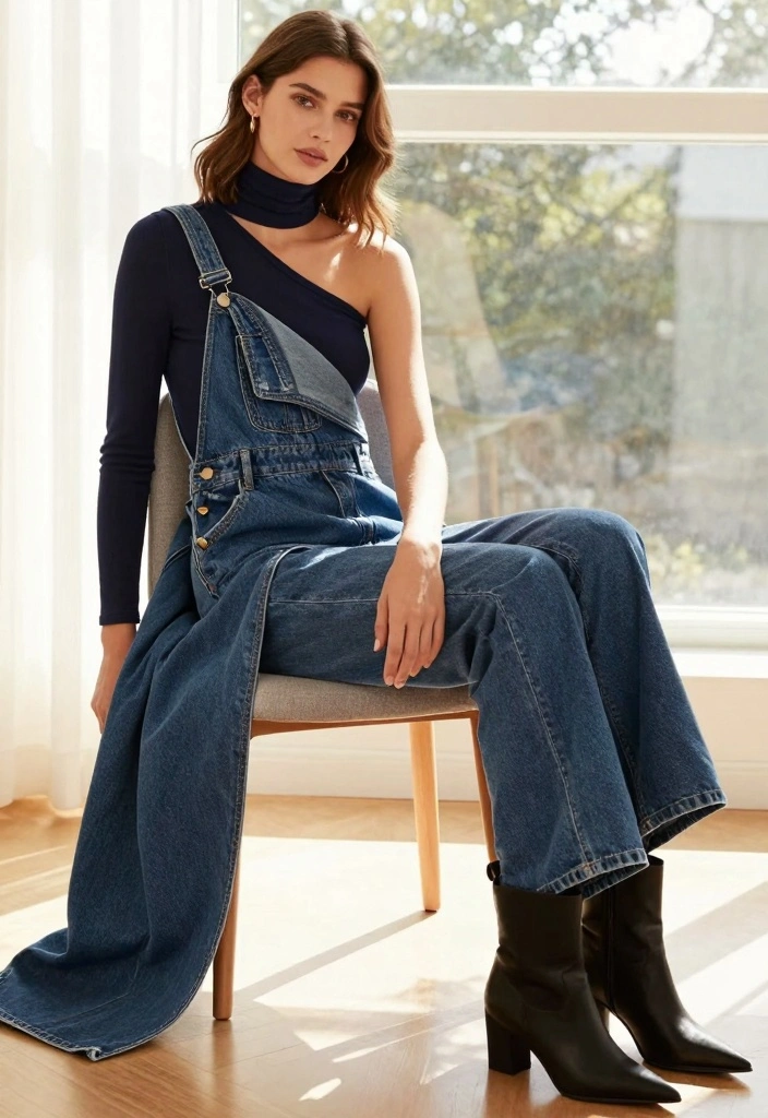 17 Modern Royalty Dress To Impress Outfit Ideas With Luxe Vibes - 5. Chic Denim Overalls with a Twist 1