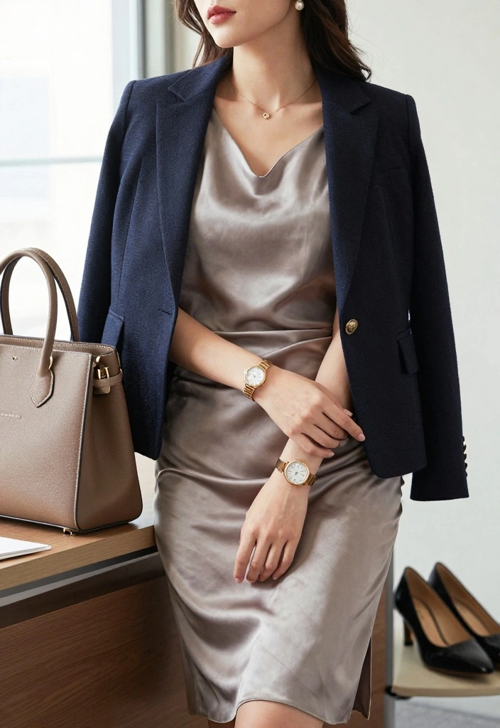 17 Silk Dress Outfit Ideas That Look Expensive And Timeless - 1. The Classic Office Look 1