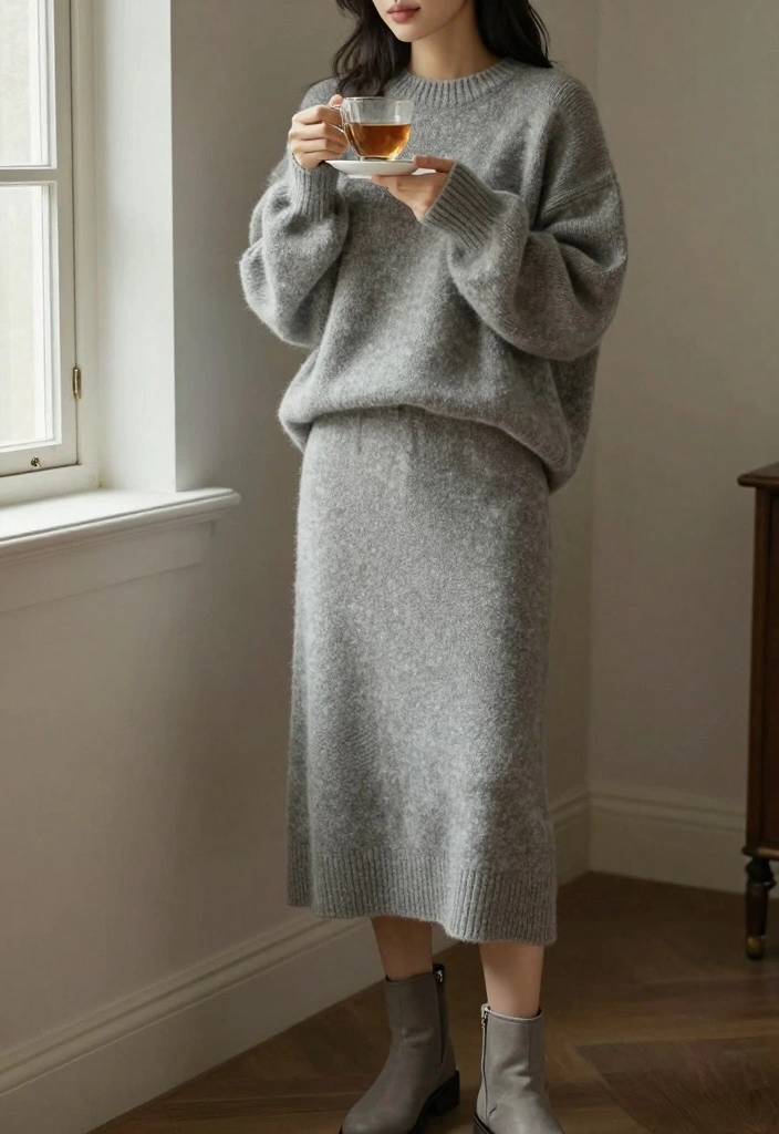 18 Monochromatic Aesthetic Outfit Ideas That Look Expensive - 11. Layered Grey Tones 1