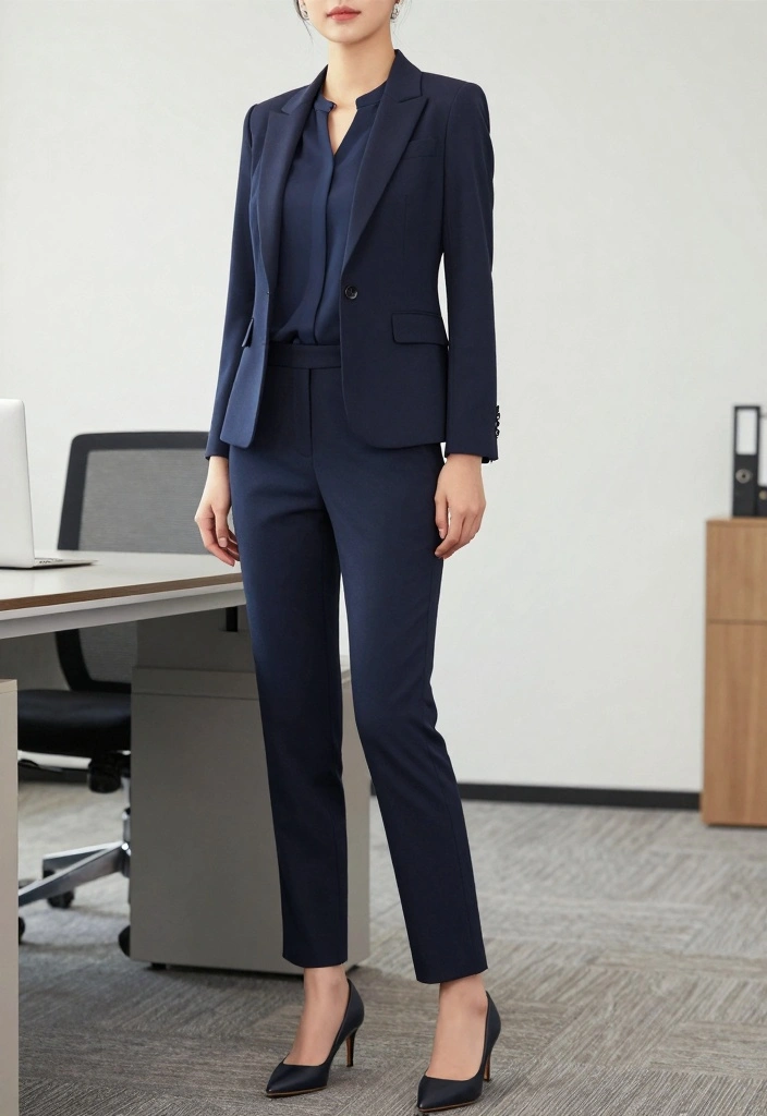 18 Monochromatic Aesthetic Outfit Ideas That Look Expensive - 13. Classic Navy Blues 1