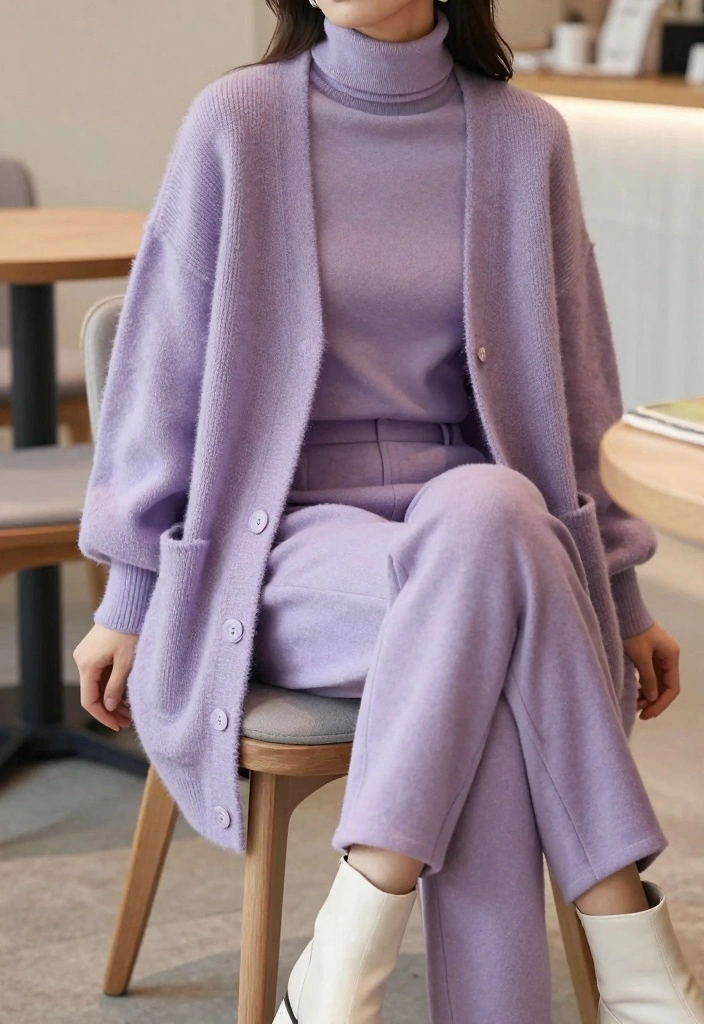 18 Monochromatic Aesthetic Outfit Ideas That Look Expensive - 14. Soft Lavender Layers 1