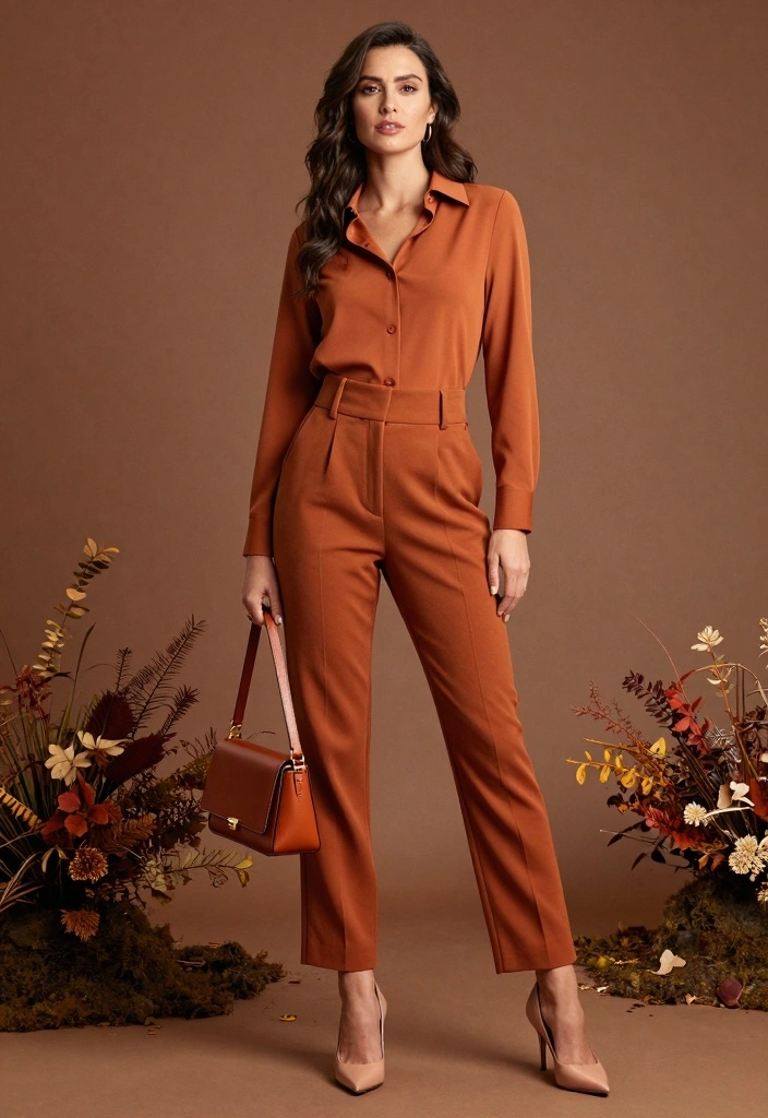 18 Monochromatic Aesthetic Outfit Ideas That Look Expensive - 16. Chic Orange Tones 1